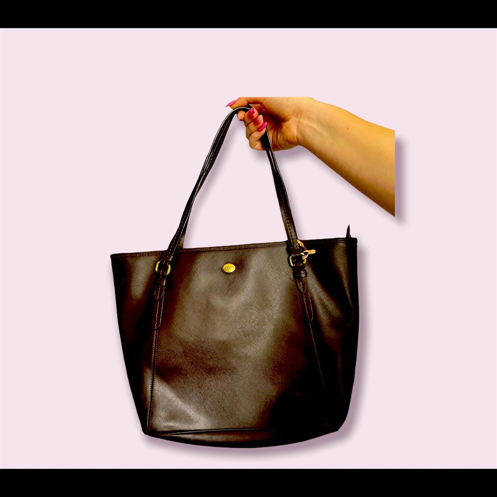 Brown Coach purse. Large
